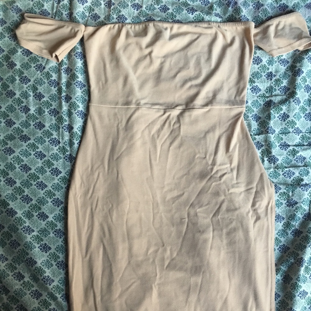 Off the shoulder body con dress